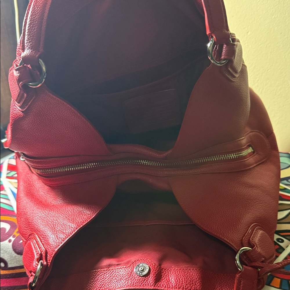 Coach Cherry Red Leather Shoulder Bag - Picture 6 of 8